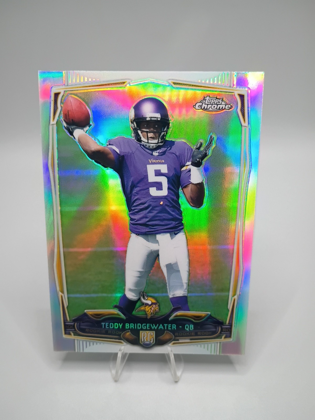 2014 Topps Chrome Teddy Bridgewater #173 Refractor Rookie Card RC Mn Vikings 