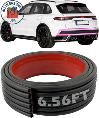 6.56Ft Rubber Car Rear Bumper Guard with Strong Adhesive and Hollow Design
