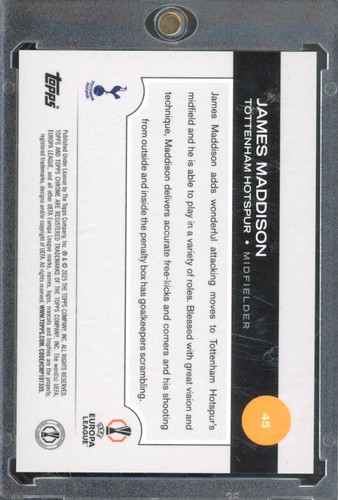 2024-25 Topps Chrome UEFA JAMES MADDISON #45 XI Roman Numeral /11 /XI SSP - Picture 2 of 2