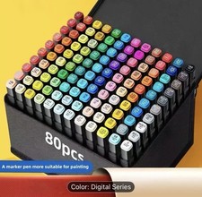 80 Color Double-ended Art Markers, Bright Colors, Smooth Blending, Professional!