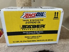 AMSOIL SABER Professional Synthetic 2-Stroke Oil 12 Pack 1 Gallon 2 Cycle Mix