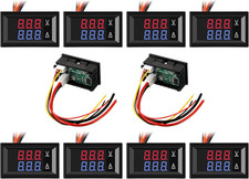 10x Digital Voltmeter Ammeter 100V 10A Dual LED Volt Amp Panel Tester Meter