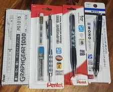 Pentel Graphgear 1000 PG1015| PG1017 Drafting Mechanical Pencil   LOT  ~ READ 