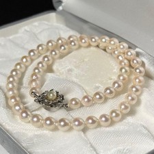 Akoya Pearl Necklace 6570mm Genuine Pearls Silver Hardware Pink