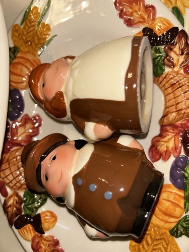Publix Pilgrim 6pc serving Platter, Serving Bowl Butter Plate Napkin Salt/pepper - Picture 17 of 24
