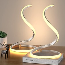 Led Table Lamps Set Of 2 Silver Bedside Table Lamps Nightstand Table Lamp Touch