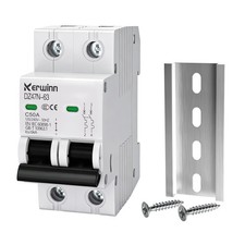 AC Miniature Circuit Breaker 2 Pole 50A MCB ,120V/240V 50/60Hz DIN Rail Moun...