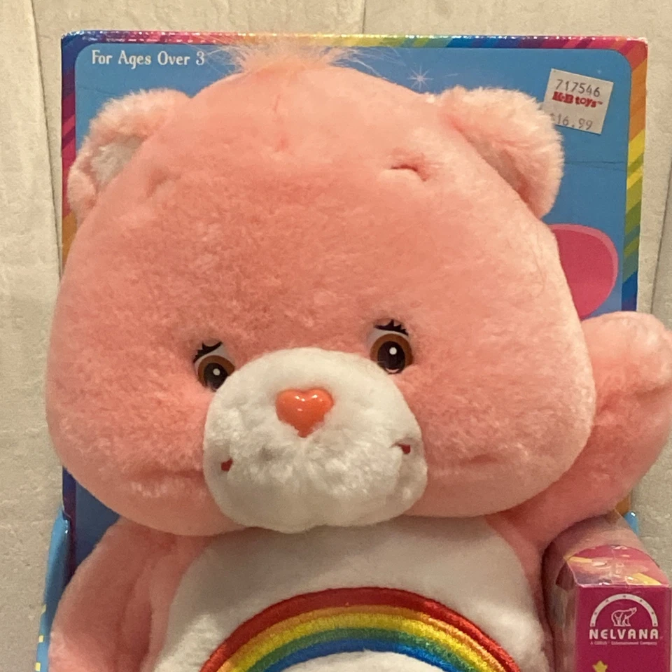 NOVO NA CAIXA URSOS DE CUIDADO VINTAGE URSO DE ALEGRIA ARCO-ÍRIS ROSA COM VHS lacrado - Imagem 2 de 4