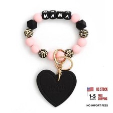 Silicone Beaded Wristlet Keychain Gifts for Mom, Large Wrist Bracelet key
