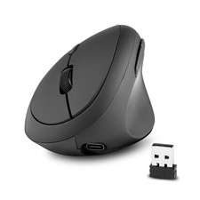 Wireless 2.4G Rechargeable Ergonomic Mouse Duo Wired Cordless Charge Black