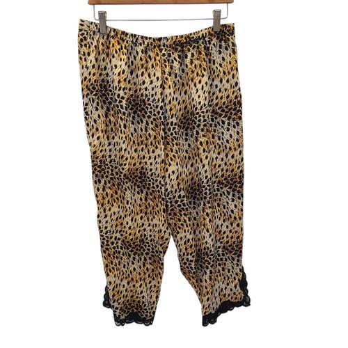 Neiman Marcus Leopard Print 100% Silk Pajama Set Womans Sz Large Animal Motif - Picture 6 of 11