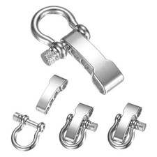 4-Pack Paracord Bracelet Shackle Buckle O Type Silver, Round Head
