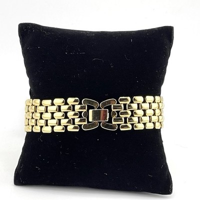 Vintage Goldtone Panther Link Bracelet  4 Layer Brick Style.  7.25   Ex Cond