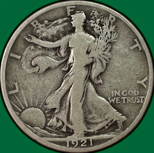 1921-S Walking Liberty Half Dollar Choice Very Good VG+/F Coin #37151