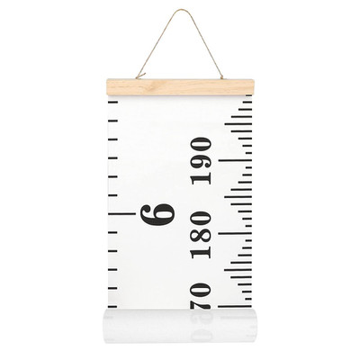Mibote Baby Growth Height Chart Handing Ruler Wall Decor for Kids, Canvas Remova