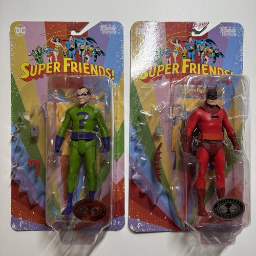 McFarlane DC Retro Super Friends Red Batman & The Riddler Platinum Edition Set