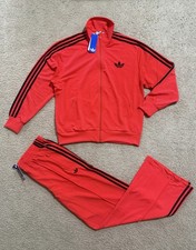 Adidas Originals Firebird tuta donna rosso lucido vestibilità ampia grande nuova taglia L