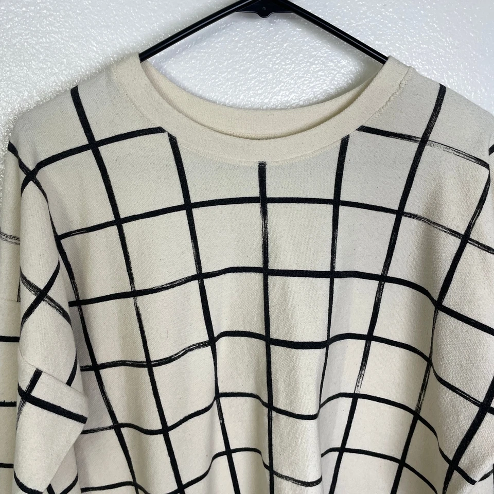 Make It Good Apparel Sudadera Pullover Natural Negro Rejilla Hecha a Mano Oregon EE. UU. Foto 3 de 4