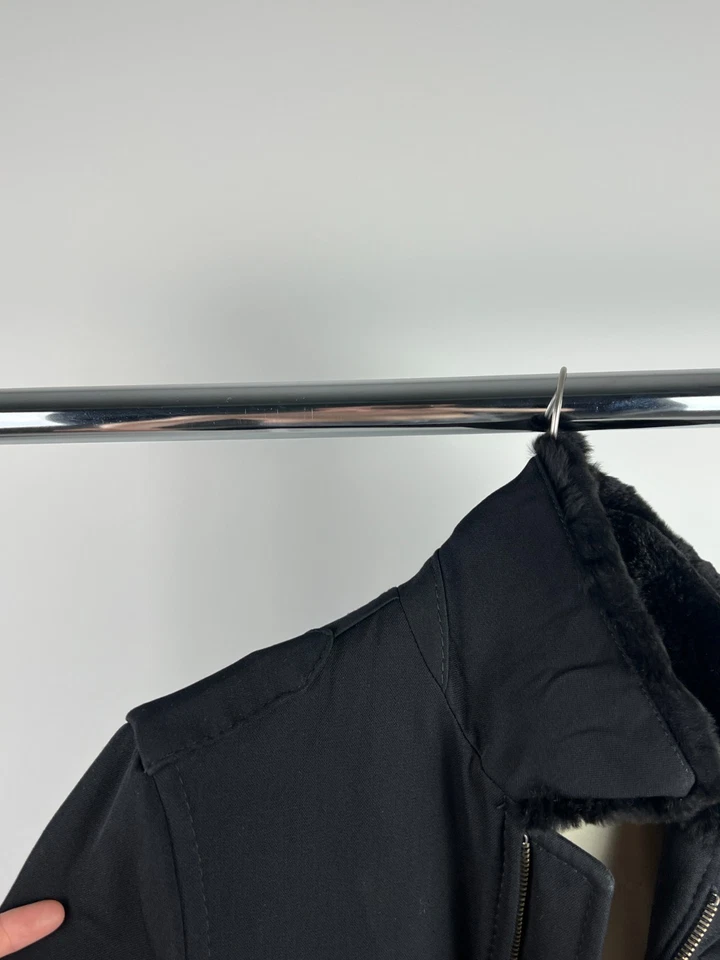 DSQUARED2 FUR COLLAR MEN'S WOOL BLACK JACKET SIZE 48 - Image 4 of 4