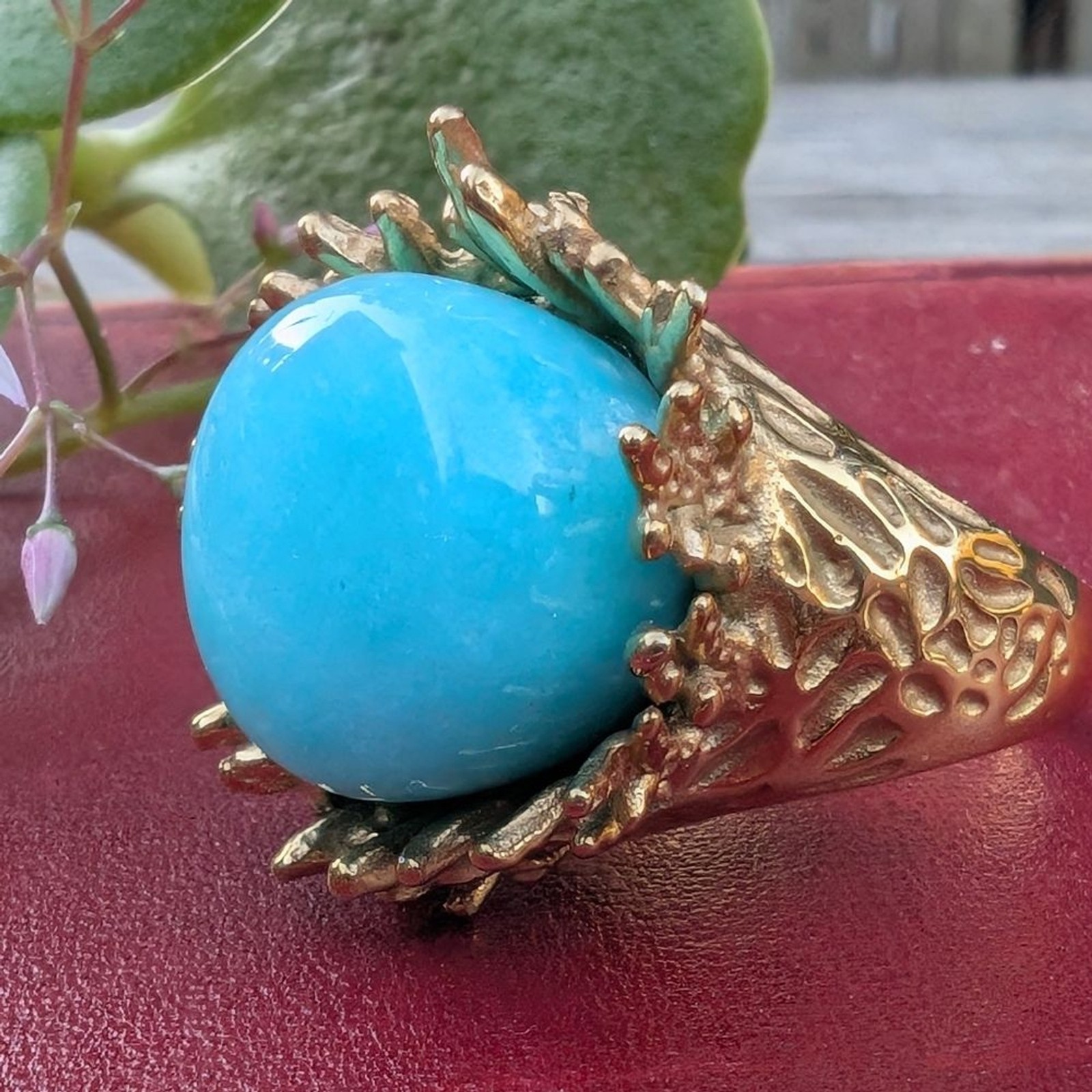 Plunder Gold and Blue  Statement Ring - image 1