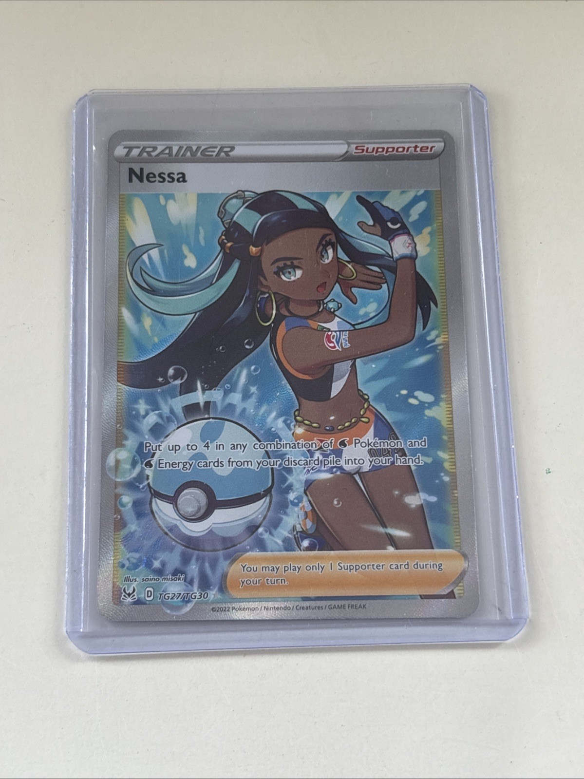Pokemon TCG Nessa TG27/TG30 Lost Origin Trainer Gallery Full Art Rare Holo Card