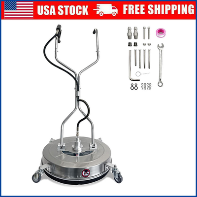 #ad 24quot; Pressure Washer Surface Cleaner 4 Wheels Dual Handle 4900PSI Stainless Steel $149.14