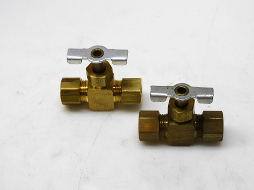 LOT OF 2 PARKER NV105C-6 STRAIGHT BRASS NEEDLE VALVE 1/4" NPT XNV105C-6 - Picture 2 of 6