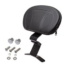 Black Front Driver Rider Backrest with Pad Compatible with Harley Touring CVO
