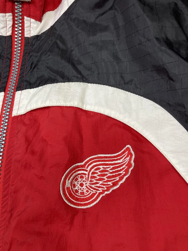 Chaqueta De Colección Detroit Red Wings Para Hombre Mediana Roja Negra NHL Hockey Starter Años 90 Foto 2 de 4