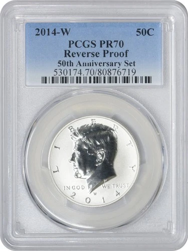 2014 W Kennedy 50th Anniversary Set  Blue Label (Single Coin) Half Reverse PR70