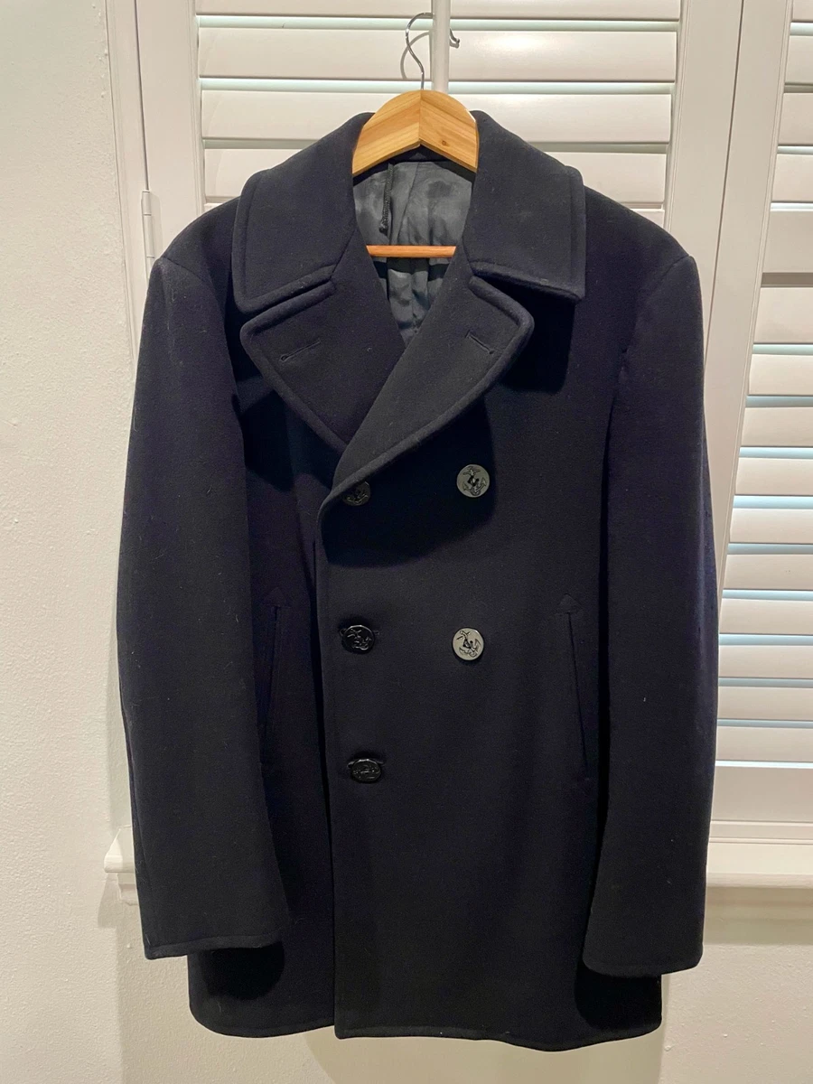 Navy Military Pea Coat | eBay