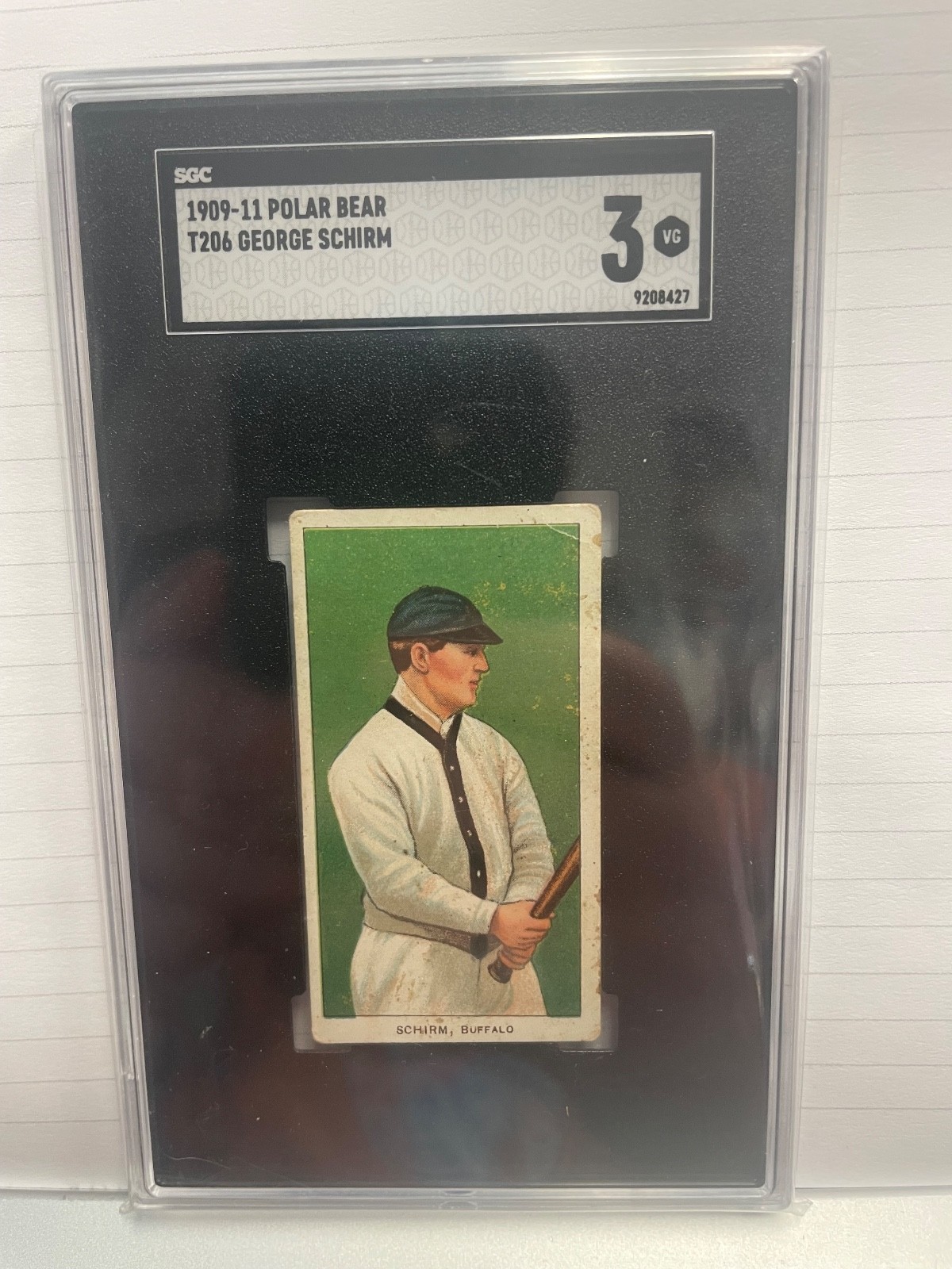 1909-11 T206 George Schirm Buffalo SGC 3 **Low Pop POLAR BEAR