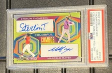 PSA 10 Marcelo Mayer / Sterlin Thompson 2022 Leaf Vivid Auto Yellow /50 Red Sox