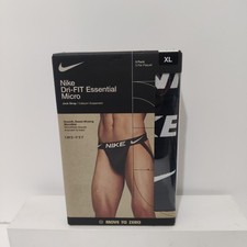 Nike Dri-Fit Essential Cotton Stretch Black 3 Pack Jock Strap Mens Size XL