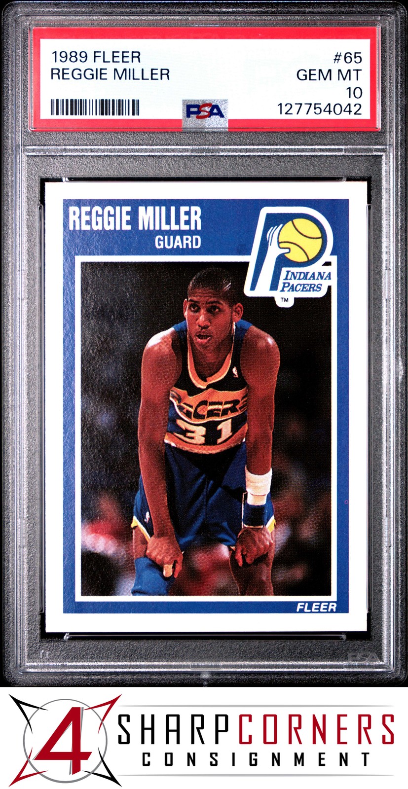 1989 FLEER #65 REGGIE MILLER PACERS HOF PSA 10