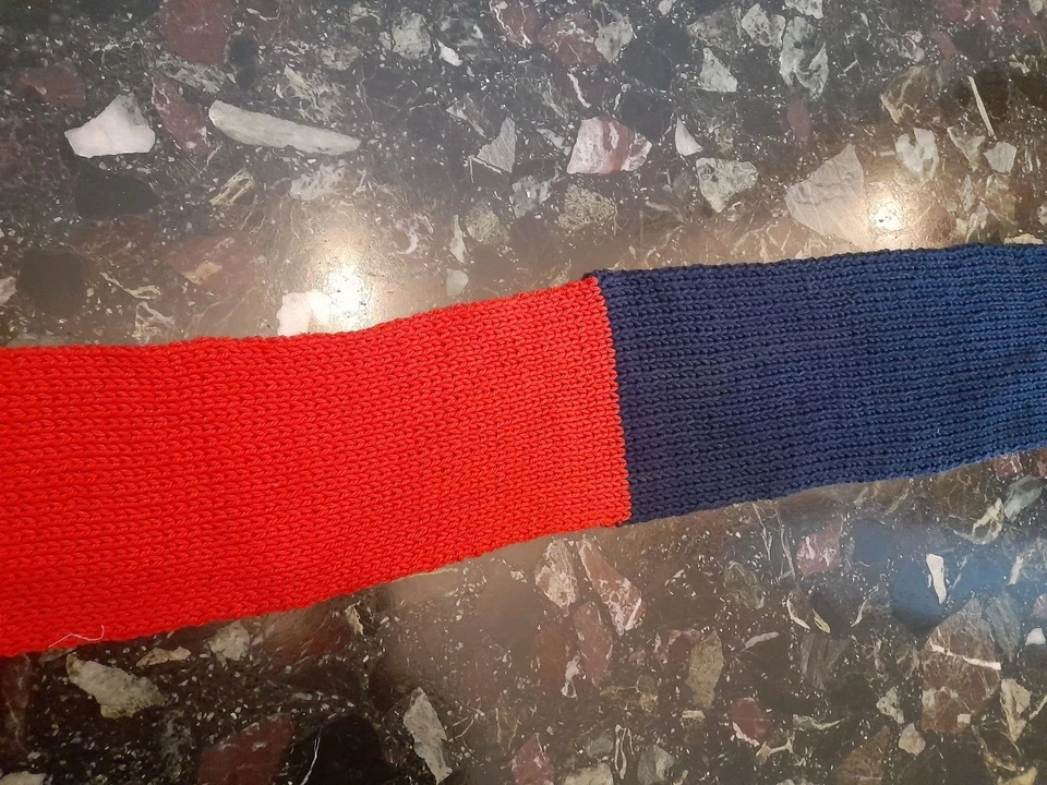 SCIARPA VINTAGE SCARF FOOTBALL CALCIO ROSSOBLU GENOA BOLOGNA CAGLIARI LANA - Immagine 2 di 4