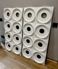 Two Panels Modern Wall Space Age Style Mid-century Style White Colour