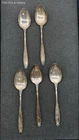 International Silver Prelude Sterling Silver Teaspoons 5pc Set Vintage Monogram