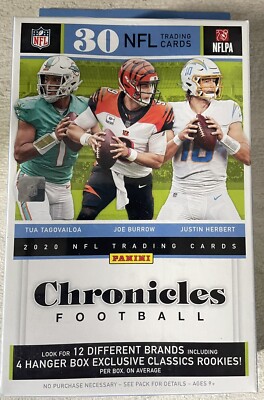 (2) 2020 Panini NFL Chronicles Football Hanger Box - Factory Sealed - Free Ship
