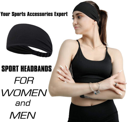 Men Women Sports Breathable Headband for Running Yoga Fitness Workout Sweatband - Picture 2 of 16