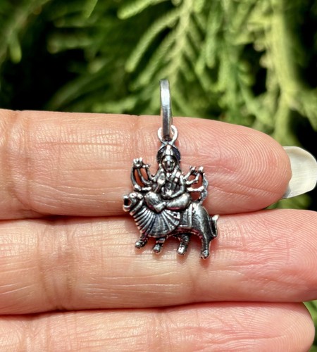 925 Sterling Silver Devi Durga Antique Handmade Pendant Jewelry 2.1 GM - Picture 2 of 6