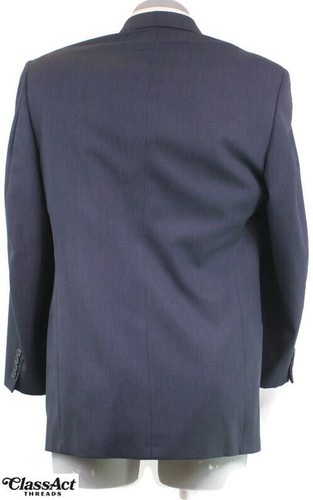 Traje Daniel Hechter 2 Piezas Azul Rayas 3 Btn Lana 40L Frentes Plisados 34" W - Imagen 8 de 9
