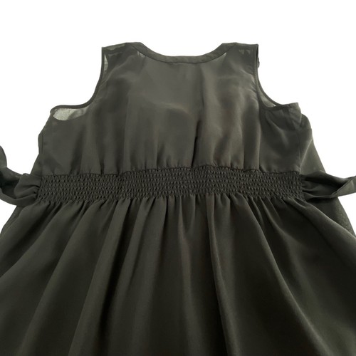 Anthropologie FEI Women Blouse Sz 4 Black Sheer Ruffle Button Front V Neck 33-4 - Picture 12 of 14