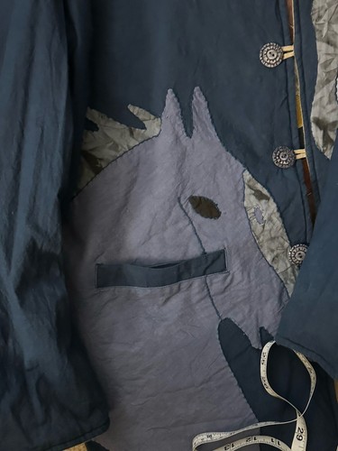 Chaqueta reversible de perejil y salvia apliques de caballo talla grande 1X Western Boho Artística - Imagen 20 de 20