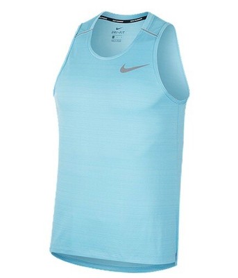Mens Nike Dri Fit Miler Tank Top NWT Light Blue Aqua Running AJ7562-496 LARGE 192500077313 | eBay