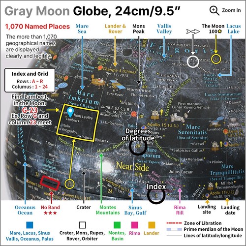 Mapsoft Explorer Set 2 globi illuminati Luna/Marte, 24 cm/9,5", 2MRI-24, lampada - Foto 7 di 22