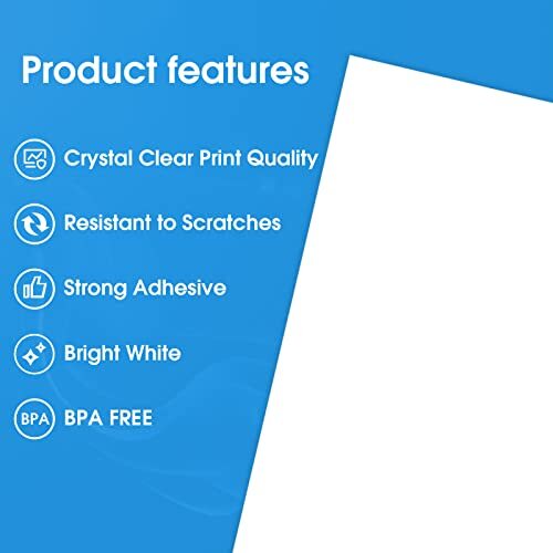 Full-Page Sticker Paper for Inkjet or Laser Printer, 8.5" x 11" 30 sheets - Imagen 2 de 6