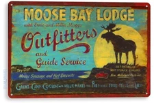 TIN SIGN Moose Bay Metal Décor Wall Art Bar Store Shop Bar Cave A506