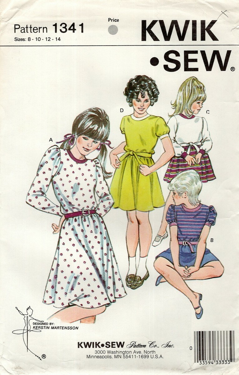 IENA - kinako Kwik Sew 1341 Girls' T-Shirt Dress w Gathered Sleeves