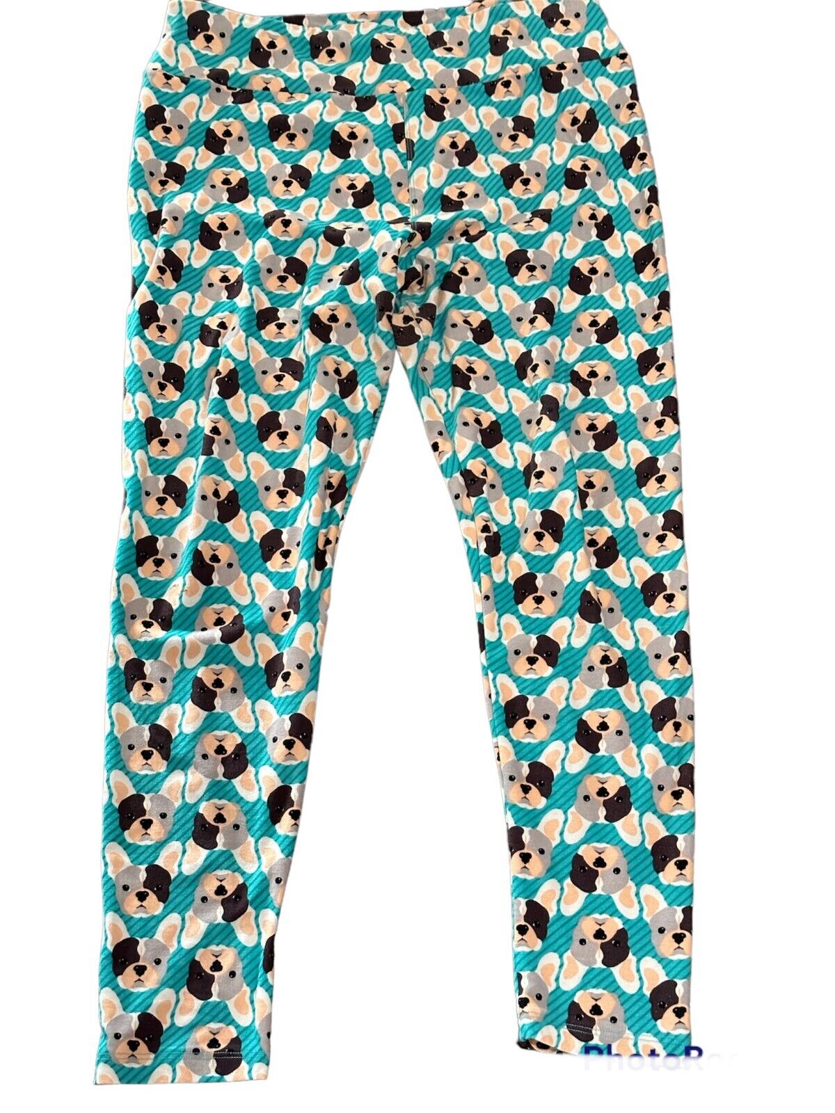 LuLaRoe Teal Grey Brown White French Bulldogs Fre… - image 1